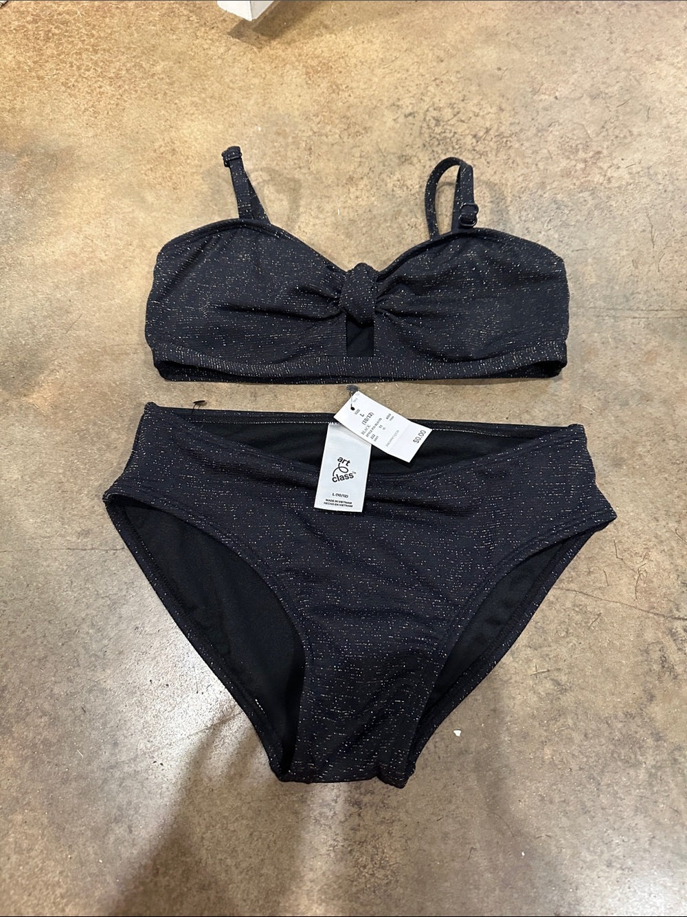 Black and gold Sparkle bikini art class girls large 8/10